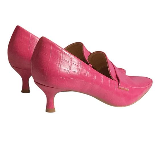 Journee Collection Celina Womens Pink Square Closed Toe Kitten Heel Pumps Sz 7.5 - Picture 4 of 15